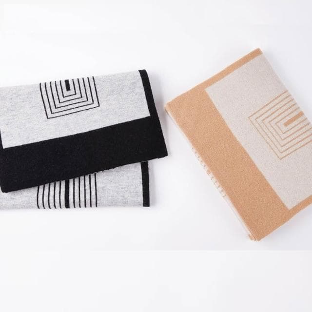 【米蘭精品】現貨+預購 頂級100%羊毛圍巾圍脖秋冬季加絨厚磅保暖針織圍巾休閒-日韓甜美風男女配件74mi9