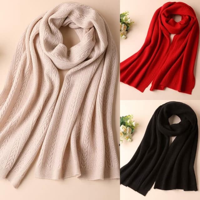 【米蘭精品】現貨+預購 頂級100%羊毛圍巾圍脖秋冬季加絨厚磅保暖針織圍巾休閒-復古甜美男女配件74mi12
