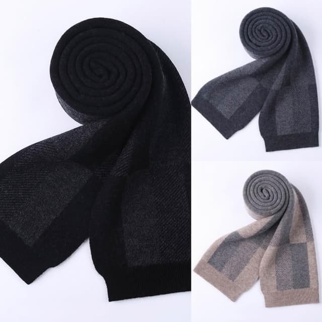 【米蘭精品】現貨+預購 頂級100%羊毛圍巾圍脖秋冬季加絨厚磅保暖針織圍巾休閒-羊毛條紋時尚男女配件74mi28