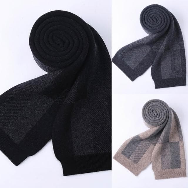 【米蘭精品】現貨+預購 頂級100%羊毛圍巾圍脖秋冬季加絨厚磅保暖針織圍巾休閒-羊毛條紋時尚男女配件74mi28