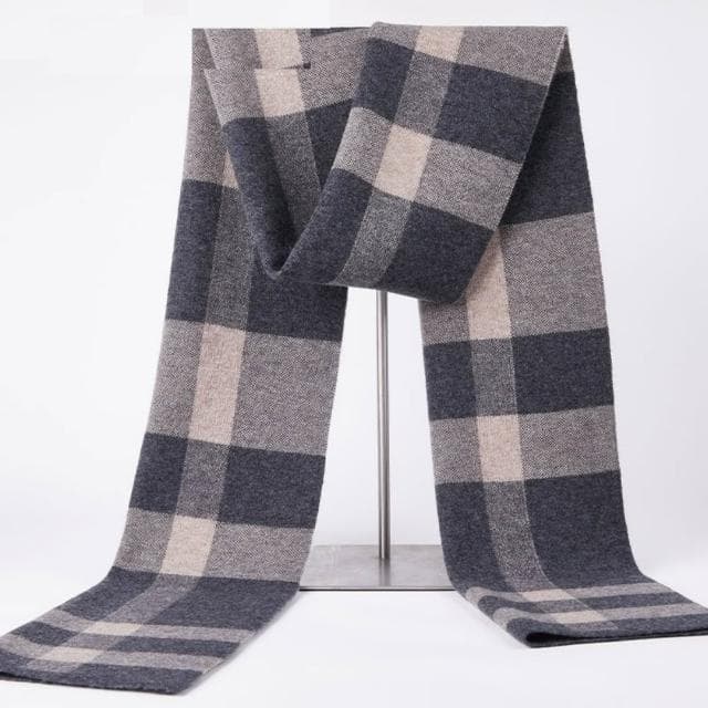 【米蘭精品】現貨+預購 頂級100%羊毛圍巾圍脖秋冬季加絨厚磅保暖針織圍巾休閒-格紋簡約百搭男女配件74mi29