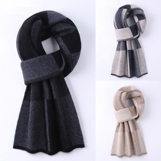 【米蘭精品】現貨+預購 頂級羊毛圍巾羊絨圍脖秋冬季加絨厚磅保暖針織圍巾休閒-羊毛圍巾格子男女配件74mi44