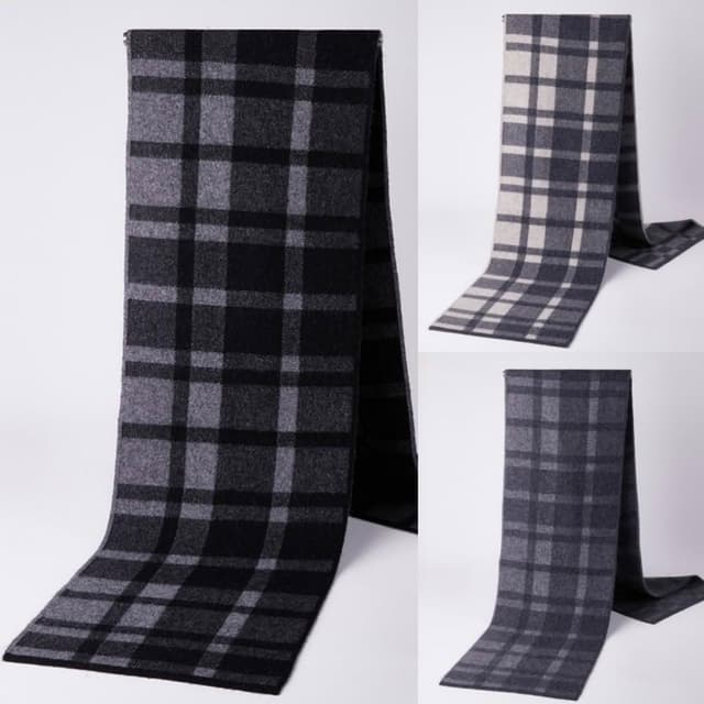 【米蘭精品】現貨+預購 頂級羊毛圍巾羊絨圍脖秋冬季加絨厚磅保暖針織圍巾休閒-格子冬季韓版男女配件74mi49