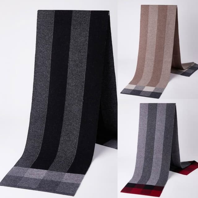 【米蘭精品】現貨+預購 頂級羊毛圍巾羊絨圍脖秋冬季加絨厚磅保暖針織圍巾休閒-格子冬季韓版男女配件74mi50