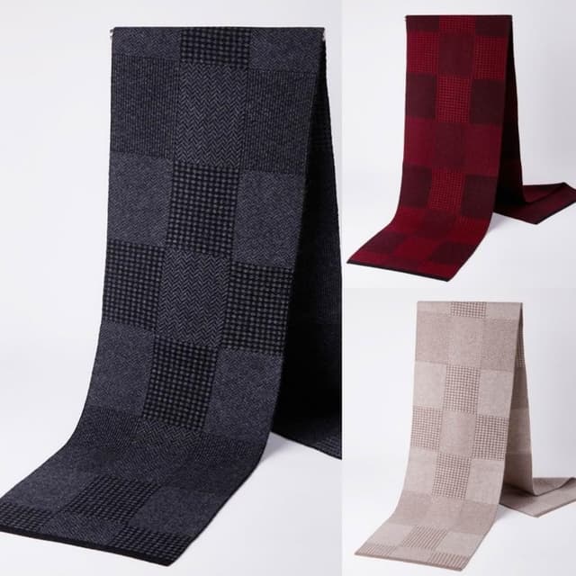 【米蘭精品】現貨+預購 頂級羊毛圍巾羊絨圍脖秋冬季加絨厚磅保暖針織圍巾休閒-羊毛圍巾格子男女配件74mi51