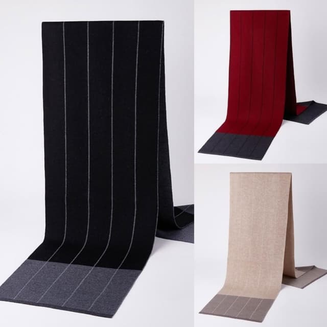 【米蘭精品】現貨+預購 頂級羊毛圍巾羊絨圍脖秋冬季加絨厚磅保暖針織圍巾休閒-男格紋圍巾男女配件74mi70