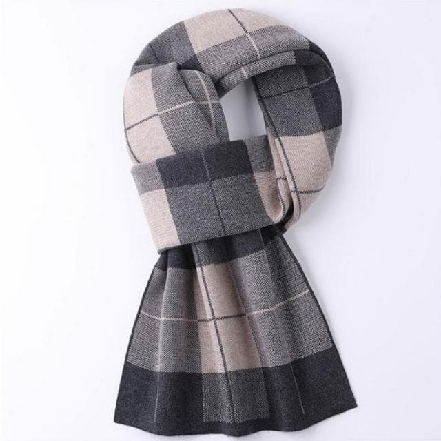 【米蘭精品】現貨+預購 頂級羊毛圍巾羊絨圍脖秋冬季加絨厚磅保暖針織圍巾休閒-男士格子圍巾男女配件74mi71