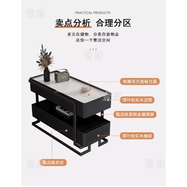 實木現代簡約意式側邊櫃沙發櫃多功能藍牙音響家用移動邊櫃