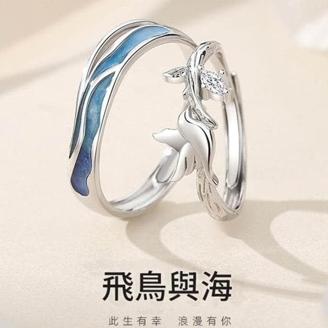 【巴黎精品】現貨+預購 頂級925純銀戒指婚戒女鑽戒開口戒情侶對戒尾戒情人節禮物-飛鳥與海男女飾品a1li78