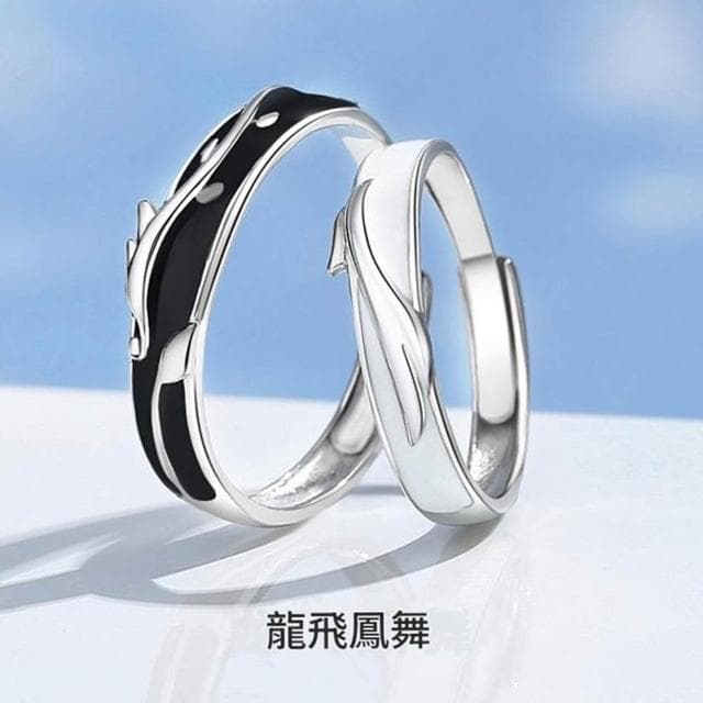 【巴黎精品】現貨+預購 頂級925純銀戒指婚戒女鑽戒開口戒情侶對戒尾戒情人節禮物-龍飛鳳舞男女飾品a1li67