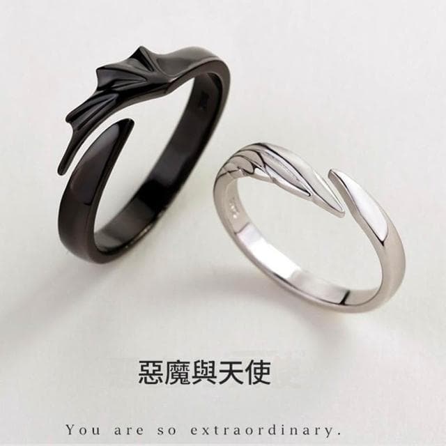 【巴黎精品】現貨+預購 頂級925純銀戒指婚戒女鑽戒開口戒情侶對戒尾戒情人節禮物-天使惡魔男女飾品a1li52