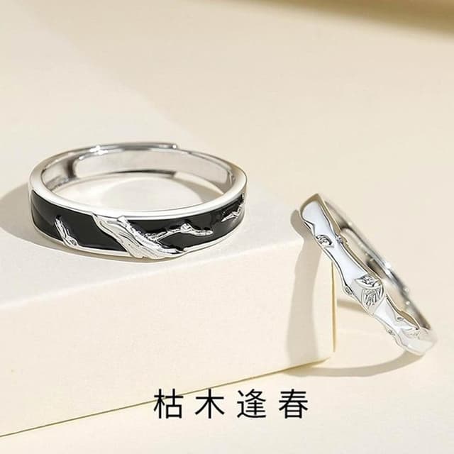 【巴黎精品】現貨+預購 頂級925純銀戒指婚戒女鑽戒開口戒情侶對戒尾戒情人節禮物-枯木逢春男女飾品a1li50