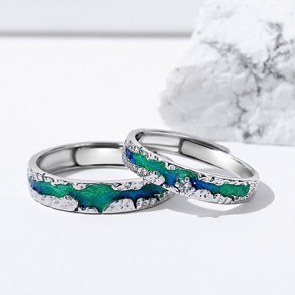 【巴黎精品】現貨+預購 頂級925純銀戒指婚戒女鑽戒開口戒情侶對戒尾戒情人節禮物-漸變極光男女飾品a1li40