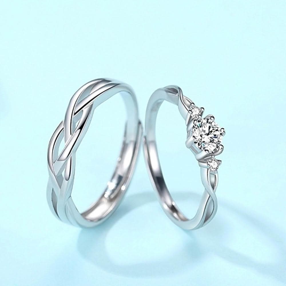 【巴黎精品】現貨+預購 頂級925純銀戒指婚戒女鑽戒開口戒情侶對戒尾戒情人節禮物-0.5克拉男女飾品a1li29