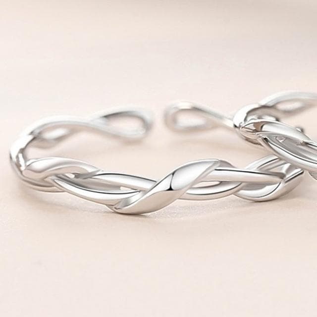 【巴黎精品】現貨+預購 頂級925純銀戒指婚戒女鑽戒開口戒情侶對戒尾戒情人節禮物-交織莫比男女飾品a1li14