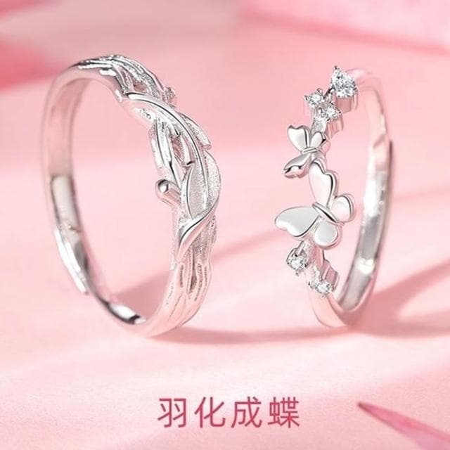 【巴黎精品】現貨+預購 頂級925純銀戒指婚戒女鑽戒開口戒情侶對戒尾戒情人節禮物-羽化成蝶男女飾品a1li12