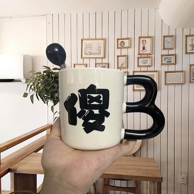 搞怪 傻杯 牛杯 創意 禮物 陶瓷杯 生日禮物 搞笑 送男女朋友 趣味 咖啡杯 沙鵰禮物 交換禮物 馬克杯