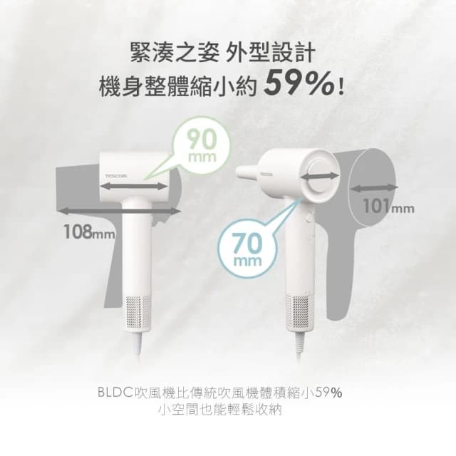【TESCOM】🔸新色上市 🔸TESCOM TD760TW 羽量級 BLDC 專業負離子吹風機  