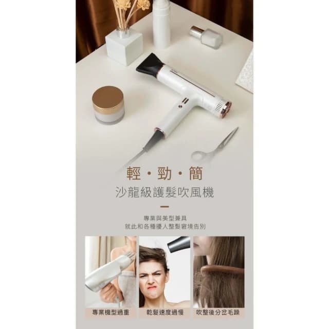 【SOLAC】專業負離子吹風機 SD-1000 頂級沙龍 速乾護髮 極輕美型 大風量 附烘罩造型組 SD1000_Kimi極美職人推薦