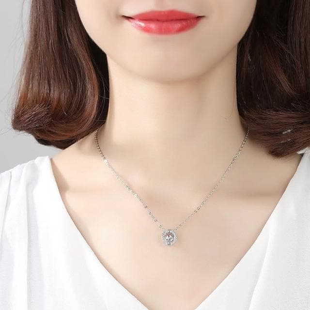 S925銀項鏈【小寶購物】飾品 鋯石 鑽石 跳動項鏈 銀 女朋友 禮物 情人節 生日求婚告白七夕母親節 0901008