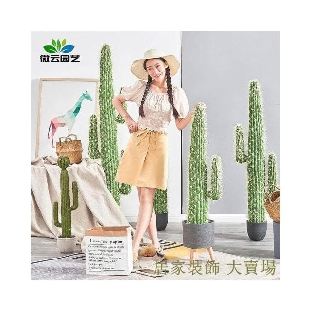 仿真仙人掌擺件 大型 北歐綠植 假植物 ins仙人柱 仙人球道具裝飾盆栽