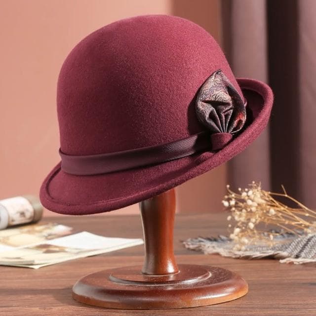 【米蘭精品】現貨出清 羊毛帽禮帽-保暖秋冬優雅捲邊毛呢女帽子生日情人節禮物3色74dq26