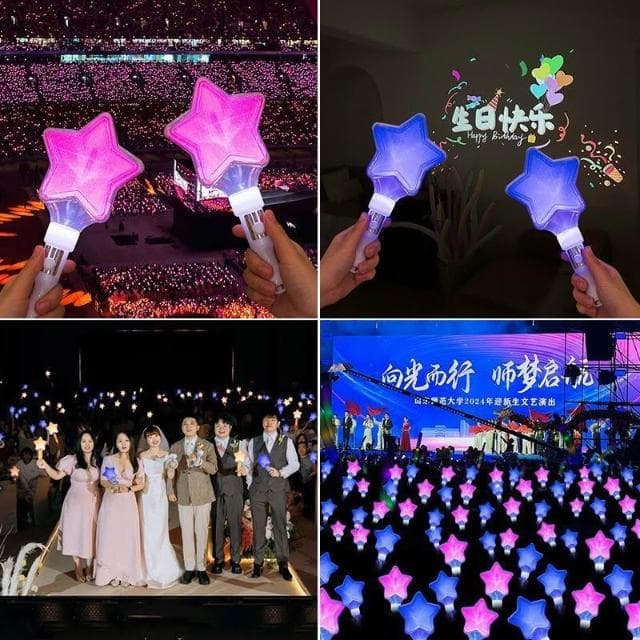 【Ume優米】五角星閃光棒 發光熒光棒 LED發光 手棒道具  演唱會 助威 應援 螢光棒 星星 閃光棒 玩具 禮物