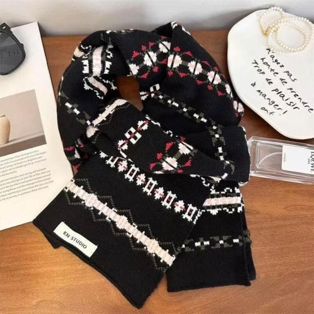 圍巾女氛圍感冰島風條紋針織圍巾女秋冬百搭保暖美式小眾圍脖保暖披肩圍巾質感圍巾冷氣披肩空調百搭保暖圍脖防風圍脖韓版圍巾