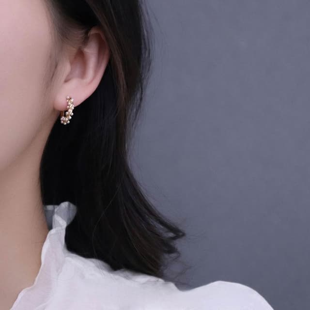 滿188出貨 韓系珍珠耳環 耳夾 無耳洞 耳針 夾式耳環 盤蚊香耳夾 耳飾 耳扣 飾品 金色耳環 生日禮物 好物-12