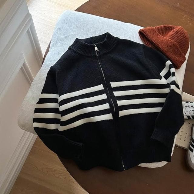 【Arbea】男童開襟毛衣秋季新品兒童時尚洋氣拉鍊針織衫中小童帥氣外套【C1295】