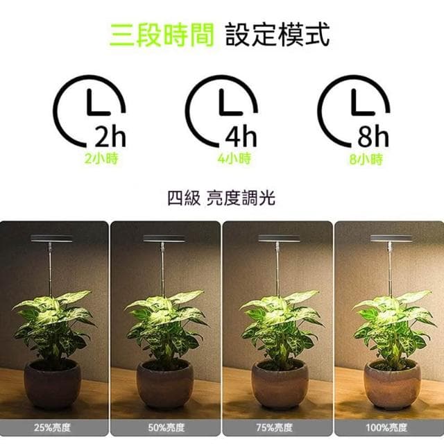 【LADUTA 拉布塔】植物燈 植物生長燈 USB植物燈 多肉植物燈 室內補光燈 全光譜 盆栽 定時 調光 伸縮 辦公室植物 wntsh001
