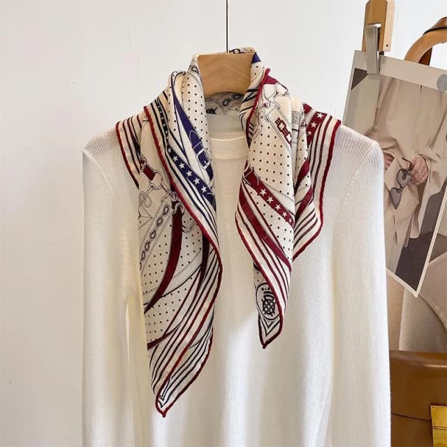 比比優精選 雙面異色 大方巾 真絲 羊毛 桑蠶絲羊毛圍巾 絲巾 