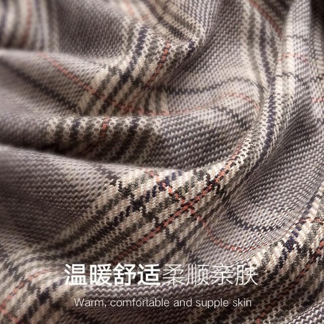 比比優精選 羊絨格子圍巾 羊毛披肩 女士保暖 千鳥格圍脖女