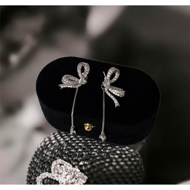 {遇見臻品}BG473水滴蝴蝶結流蘇耳環ins風耳飾品蝴蝶結流蘇耳環耳墜個性耳環新娘婚紗結婚耳環新娘耳環長款氣質耳環飾品