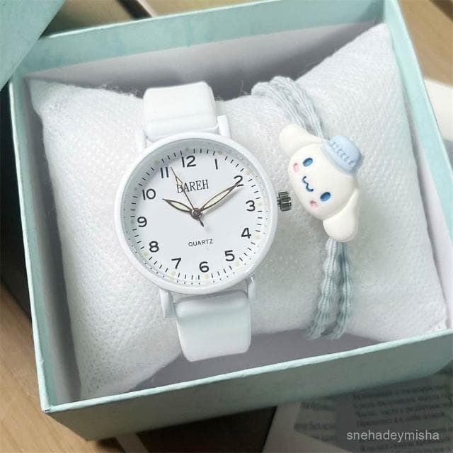 曉君精選 多巴胺顯白石英手錶學生專用小衆夜光高級感精緻學院風時尚百搭