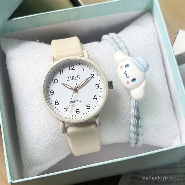 曉君精選 多巴胺顯白石英手錶學生專用小衆夜光高級感精緻學院風時尚百搭