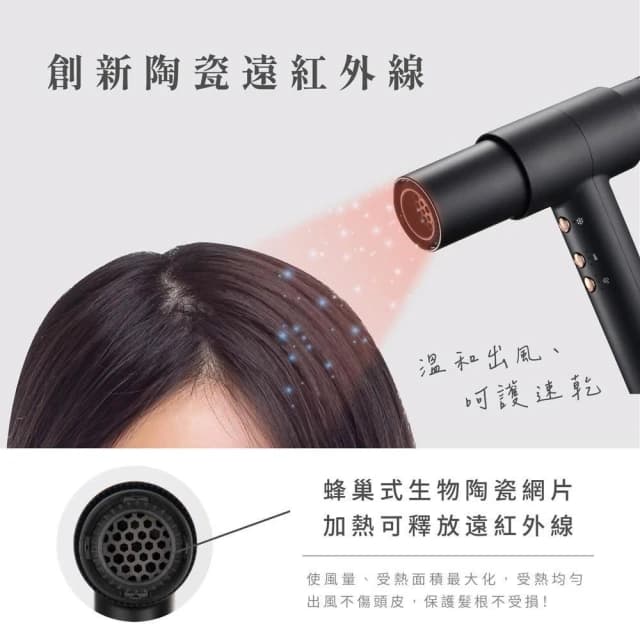 【KINYO】★官方直營★勁速遠紅外線柔護吹風機 黃色-福利品