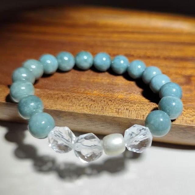 【Paiya 派亞】原創設計天然大顆粒9.5mm翡翠A貨和田玉/白水晶手串手鍊 二選一