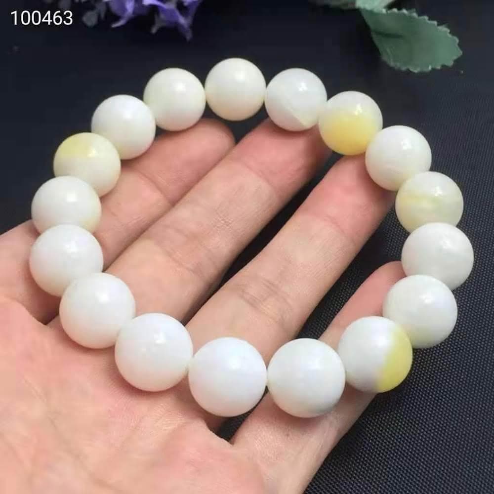 【Paiya 派亞】8-12MM海南玉化帶黃貝殼手串無暇南沙貝殼男女手鏈送禮好物/交換禮物