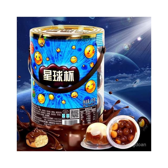 甜甜樂星球杯巧克力餅幹桶裝大杯中小杯整桶巧樂杯可可脂休閒零食