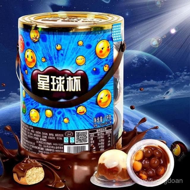 甜甜樂星球杯巧克力餅幹桶裝大杯中小杯整桶巧樂杯可可脂休閒零食