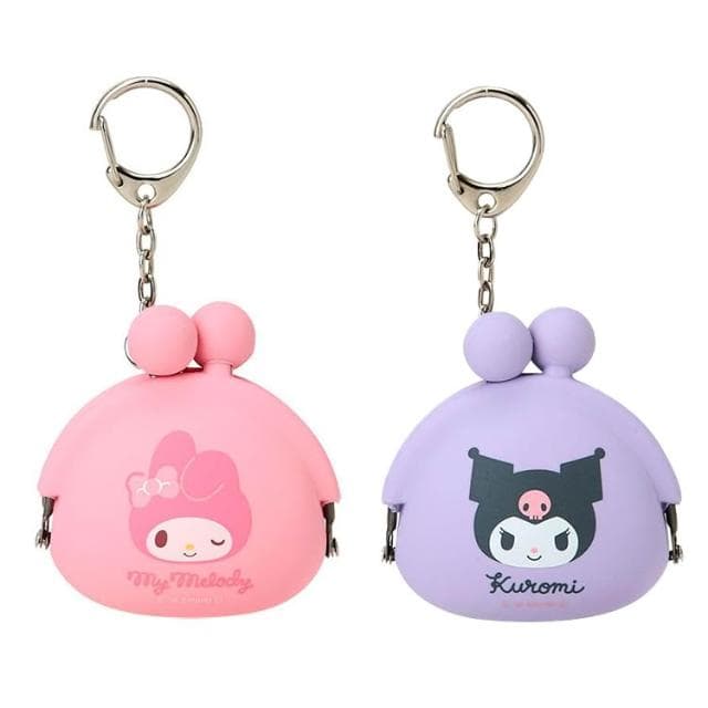 【SANRIO 三麗鷗】三麗鷗 美樂蒂 酷洛米 矽膠 鑰匙圈 零錢包吊飾 小物收納 POCHI BABY 日本正版 該該貝比日本精品