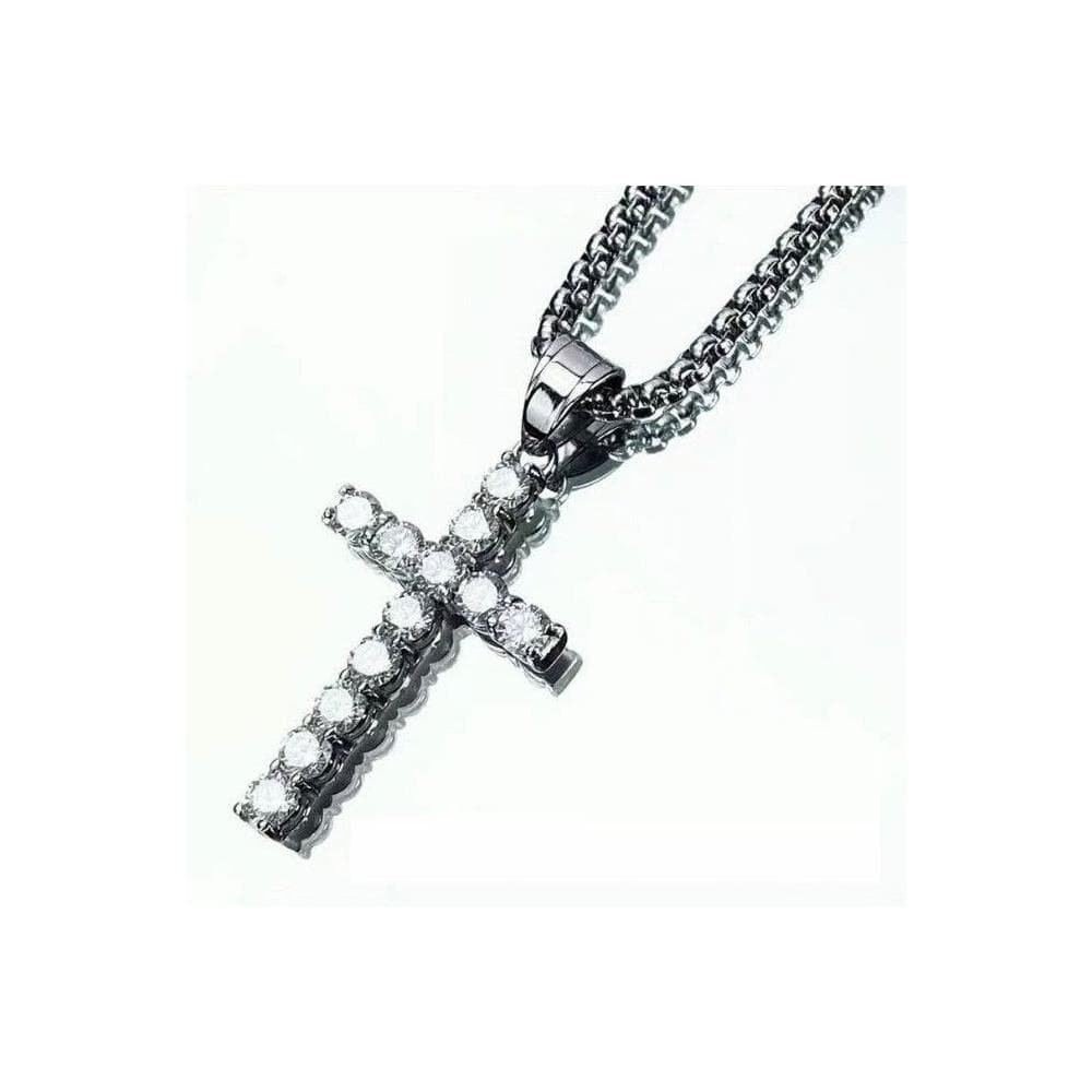 【十字架鑲鑽項鍊】基督教 福音禮品 受洗禮物 生日 聖誕節 禮物 耶穌 搬家喬遷 聖經故事 恩典之約禮物店