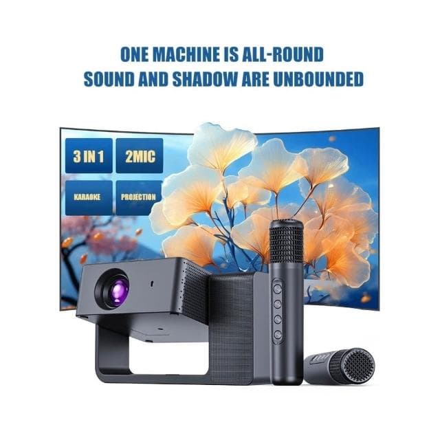 【宅造印象】家用迷你投影機 K歌藍牙音響 手機同步投影YS-302KTV