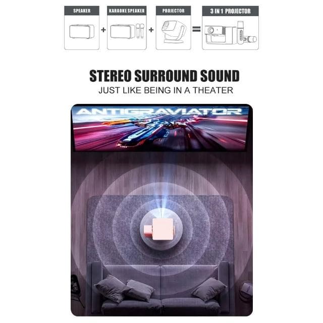 【宅造印象】家用迷你投影機 K歌藍牙音響 手機同步投影YS-302KTV