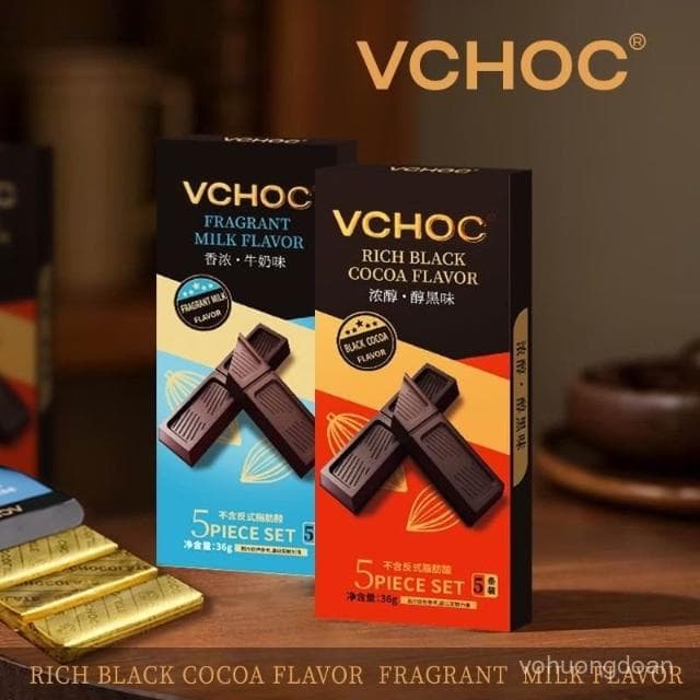 心心相印 VCHOC醇黑可可牛奶巧克力喜糖果送女友節日禮物網紅休閒零食批髮