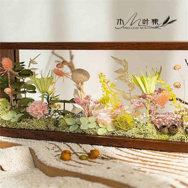 乾花擺件 實木相框成品 植物家居擺件禮物伴手禮(喬遷新居禮物)