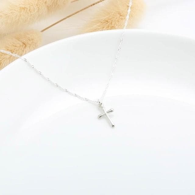【Angel & Me】簡約 水滴 十字架 s925 純銀項鍊 生日 情人節禮盒
