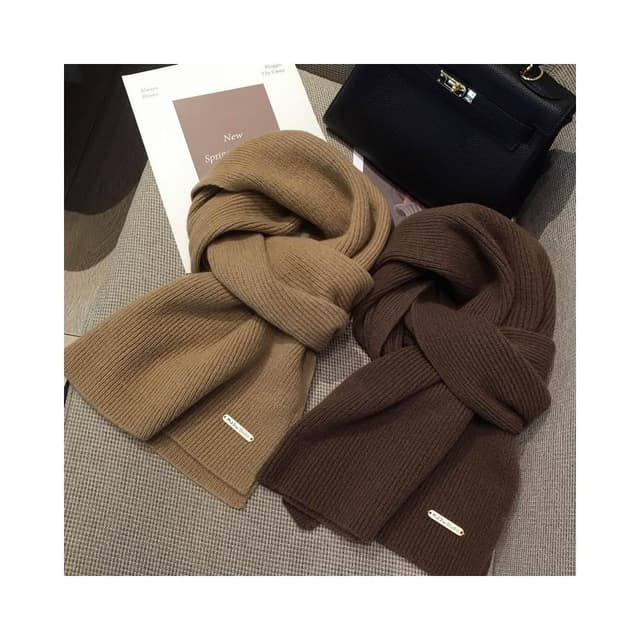 梵花 韓系美拉德色百搭100%純羊毛圍巾女加長披肩情侶純色羊絨圍脖