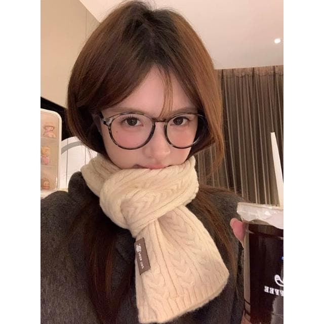 梵花 軟糯不紮含羊毛小圍巾女冬季毛線學生親子圍脖小巧